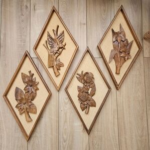 MCM carved wood seasons plaques